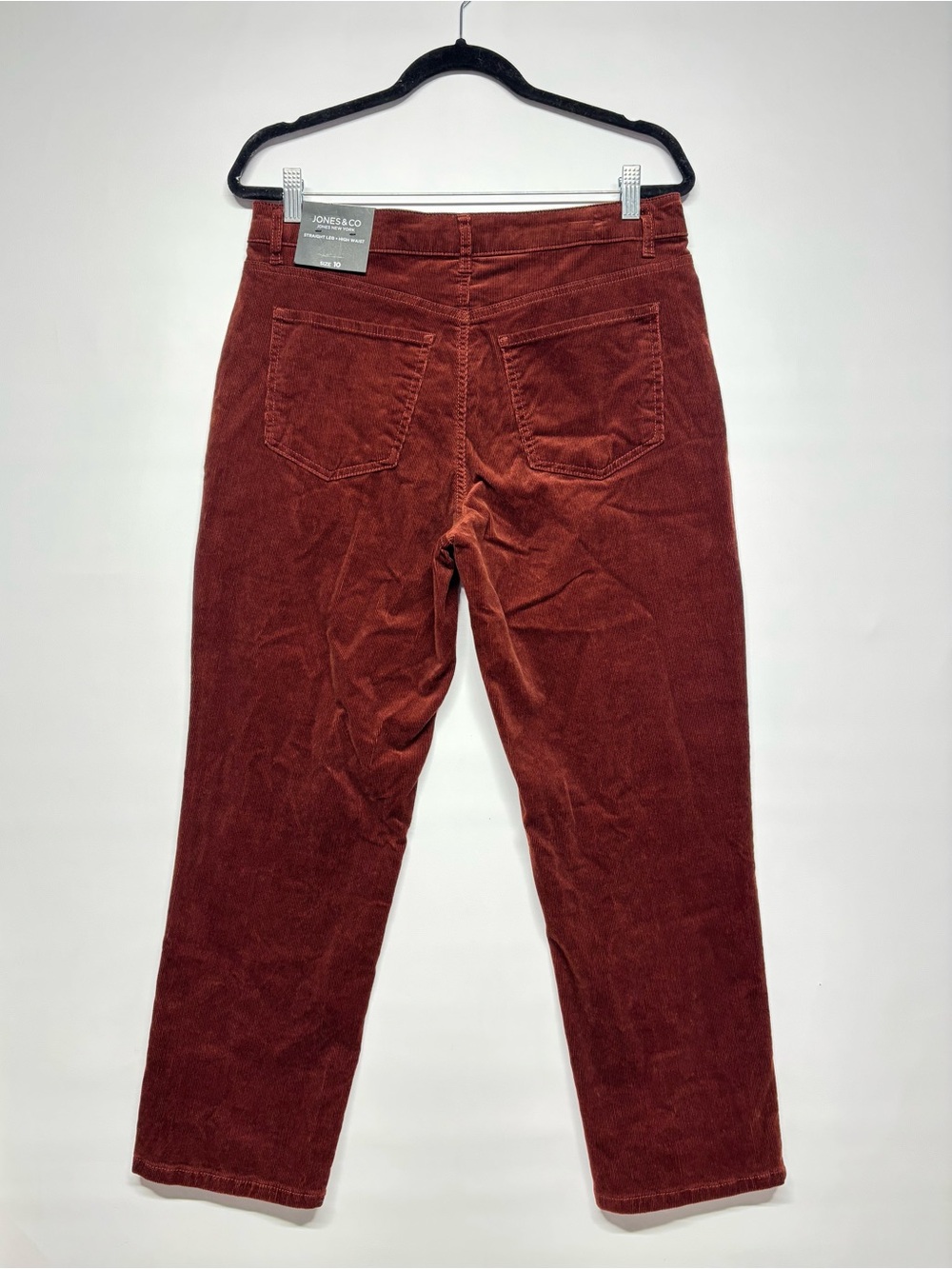 ✨Jones & Co Jones New York Burgundy Corduroy Pants Straight-Leg Crop Size 10 - Picture 6 of 16